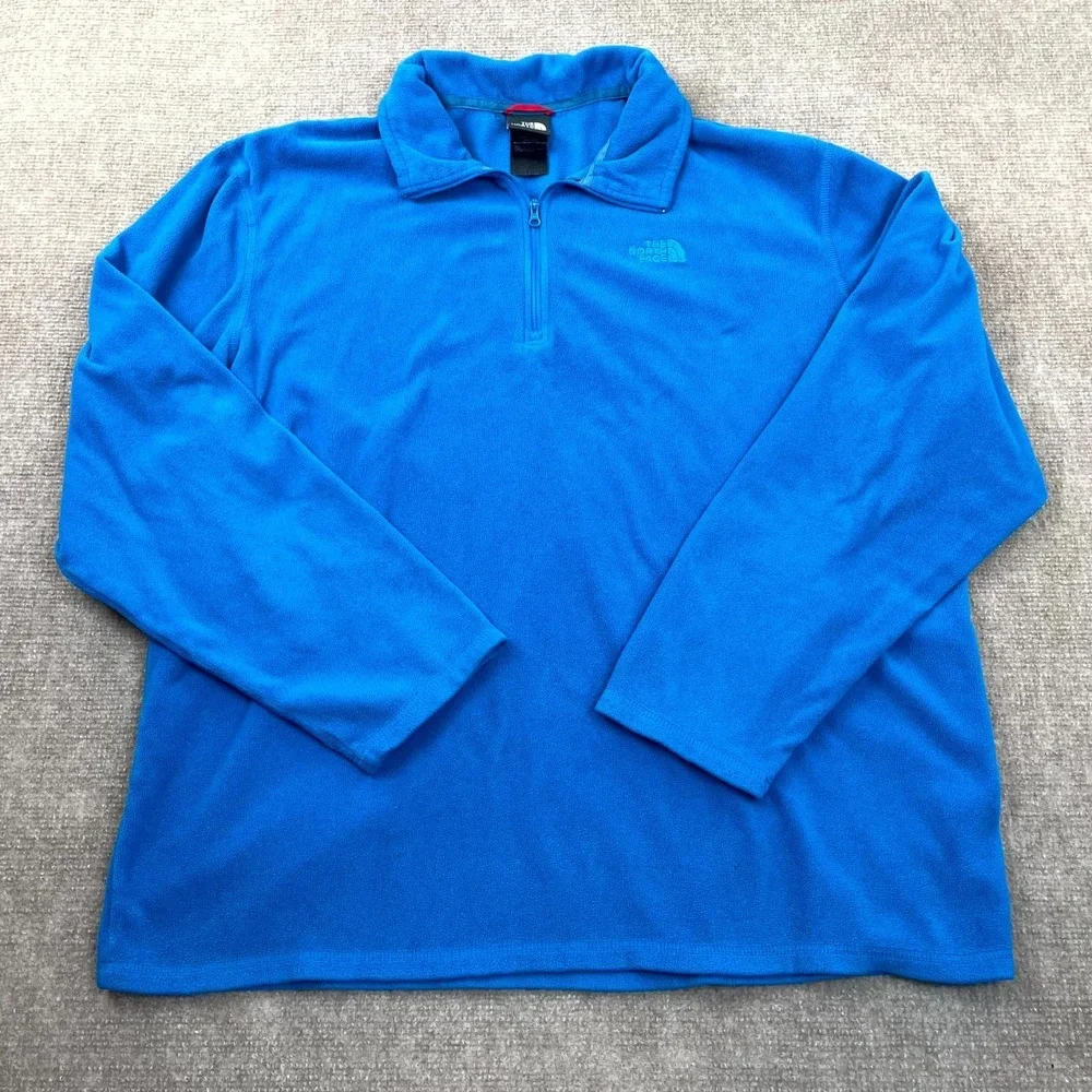 The North Face TKA 100 Glacier 1/4 Zip Sweatshirt Mens XL Blue Fleece Warm‎ Cozy